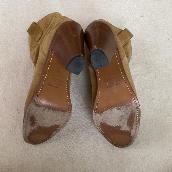 Saint Laurent Paris Dark Tan Suede Heeled Zip up Booties - Picture 12 of 16